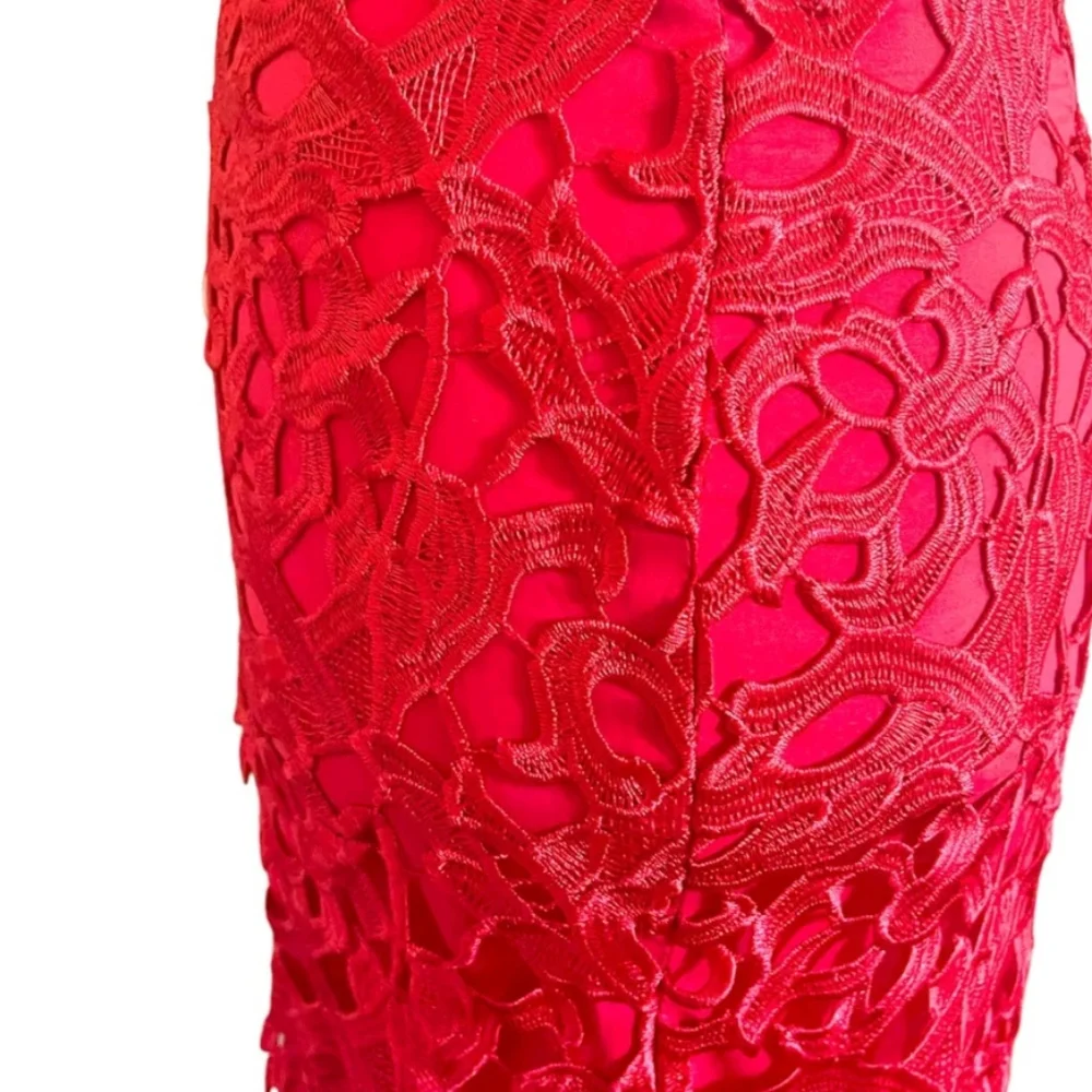 Aidan by Aidan Mattox red lace dress Size 12 - Picture 7 of 7